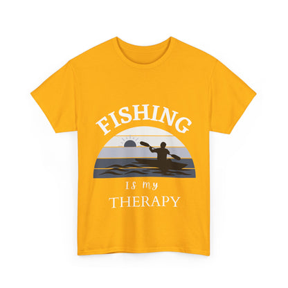 "Fishing is my therapy" Unisex Cotton Tee