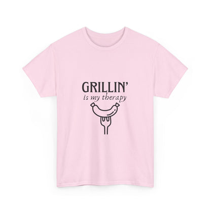 "Grillin' is my therapy." Unisex Cotton Tee