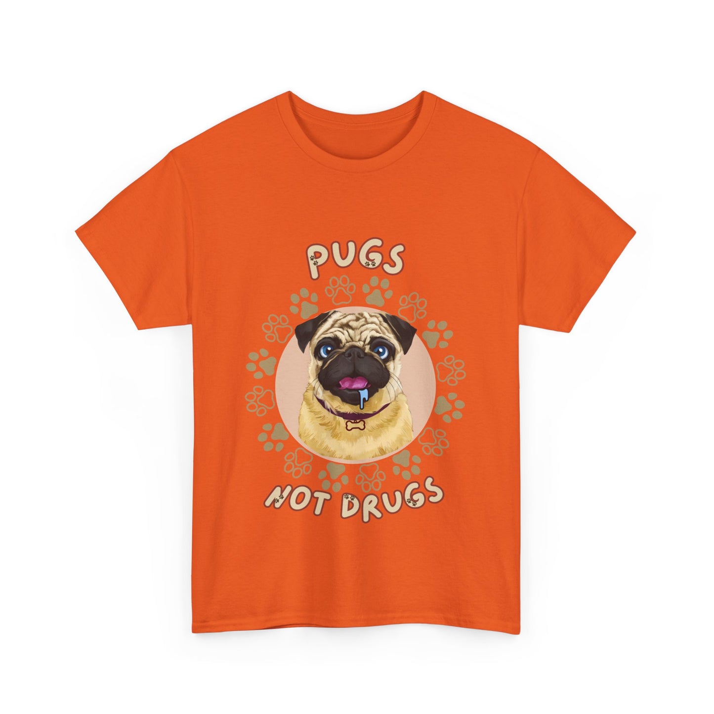 "Pugs not drugs" Unisex Cotton Tee