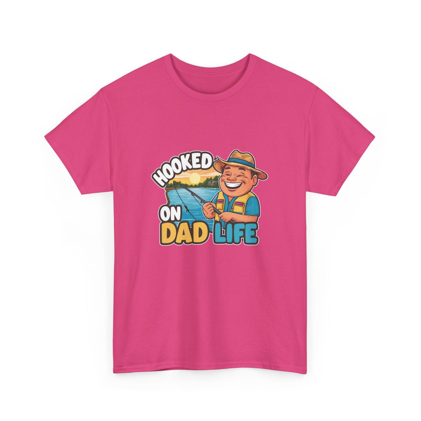 "Hooked on dad life" Unisex Cotton Tee