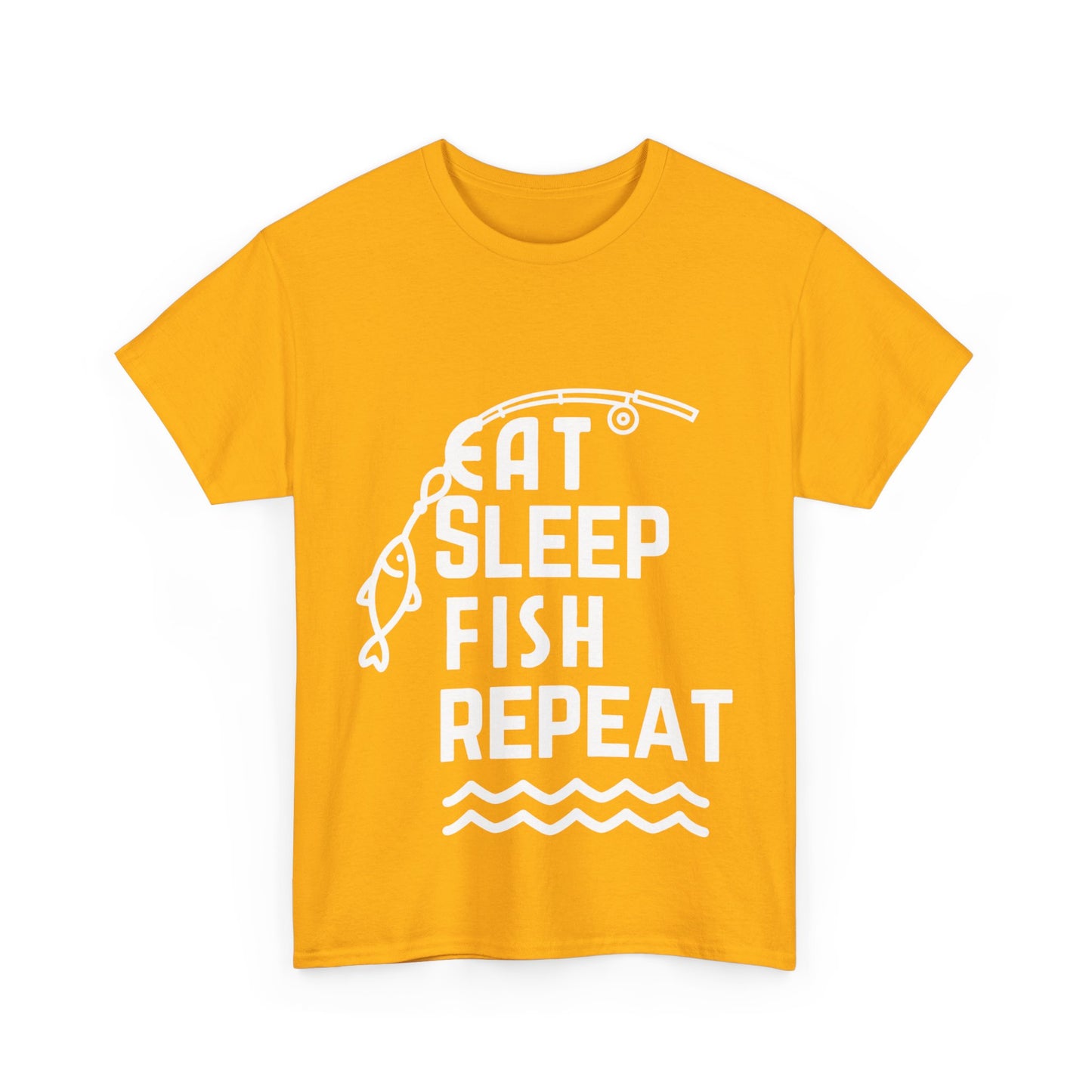 "Eat. Sleep. Fish. Repeat." Unisex Cotton Tee