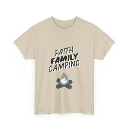 "Faith. Family. Camping" Unisex Cotton Tee