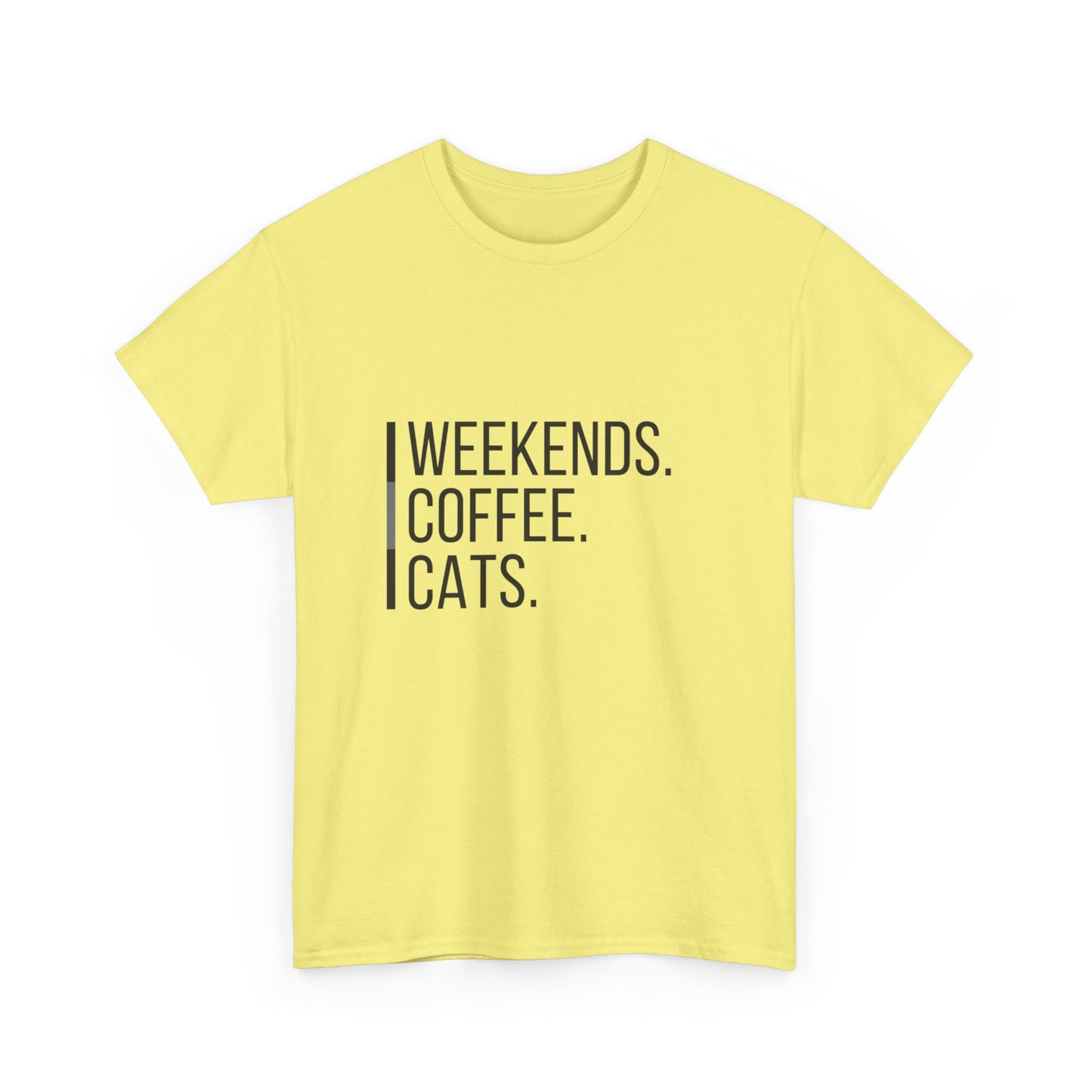 "Weekends coffee cats" Unisex Cotton Tee