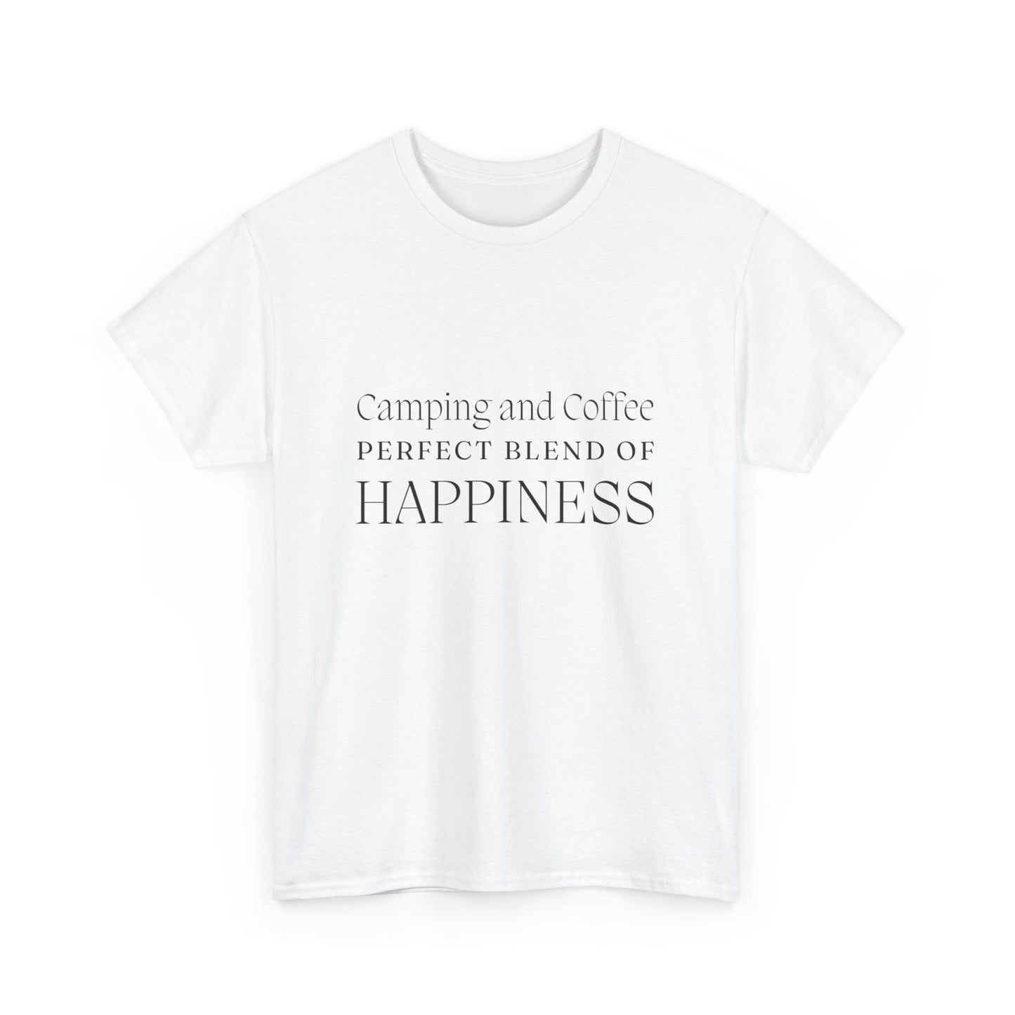 "Camping and Coffee: Perfect Blend of Happiness" Unisex Cotton Tee