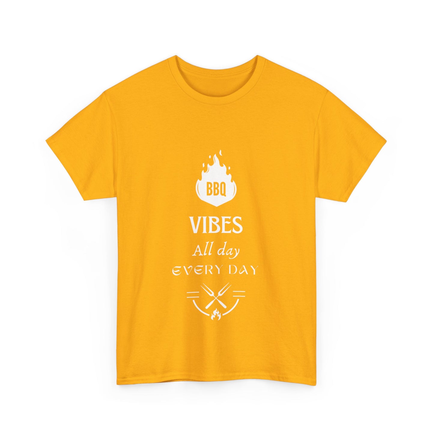 "BBQ vibes, all day, every day." Unisex Cotton Tee