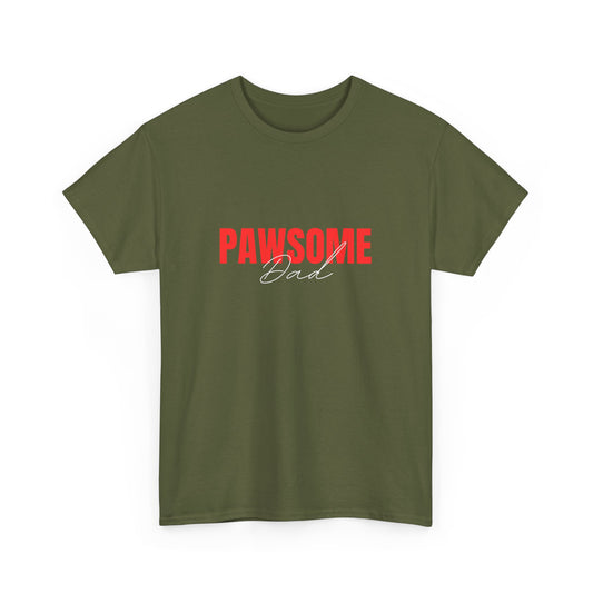 "Pawsome dad" Unisex Cotton Tee