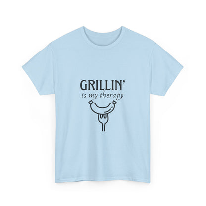 "Grillin' is my therapy." Unisex Cotton Tee