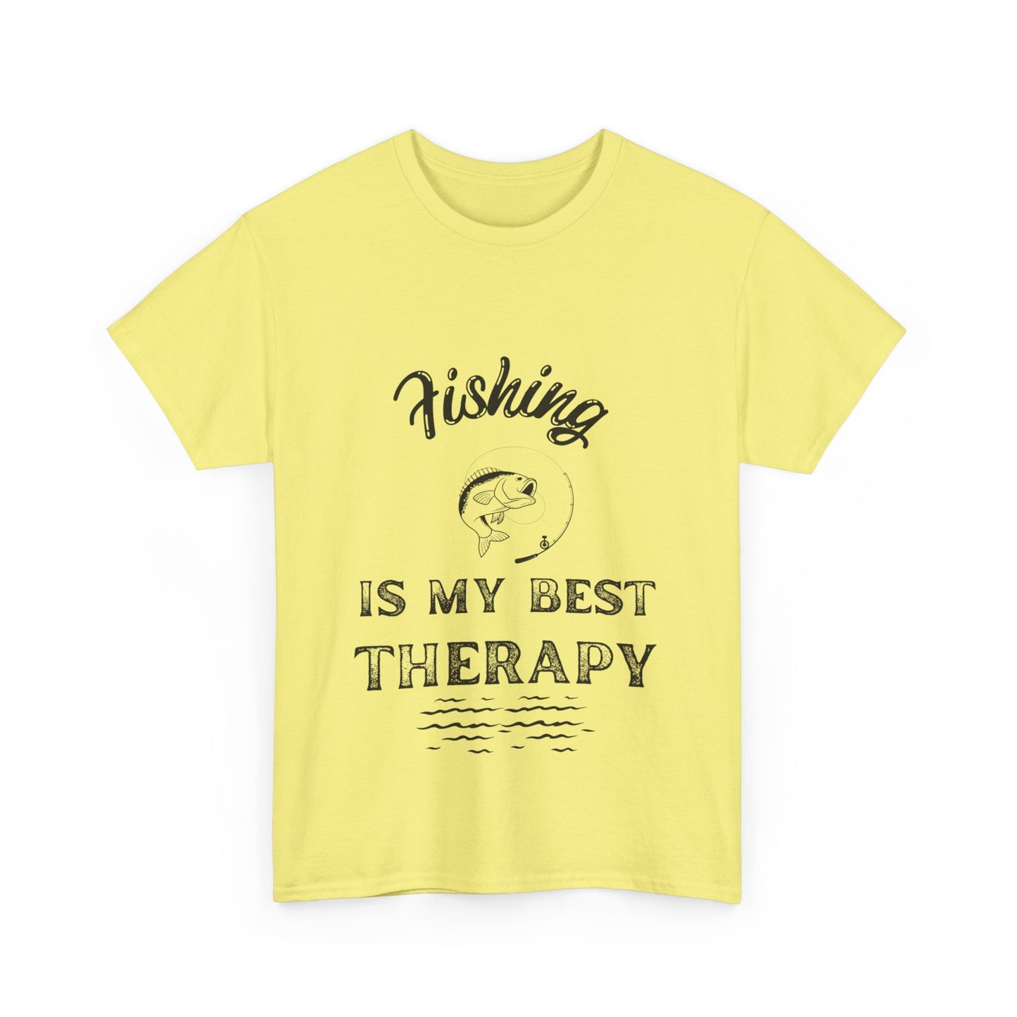 "Fishing is my best therapy" Unisex Cotton Tee