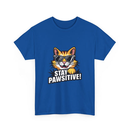 "Stay pawsitive" Unisex Cotton Tee