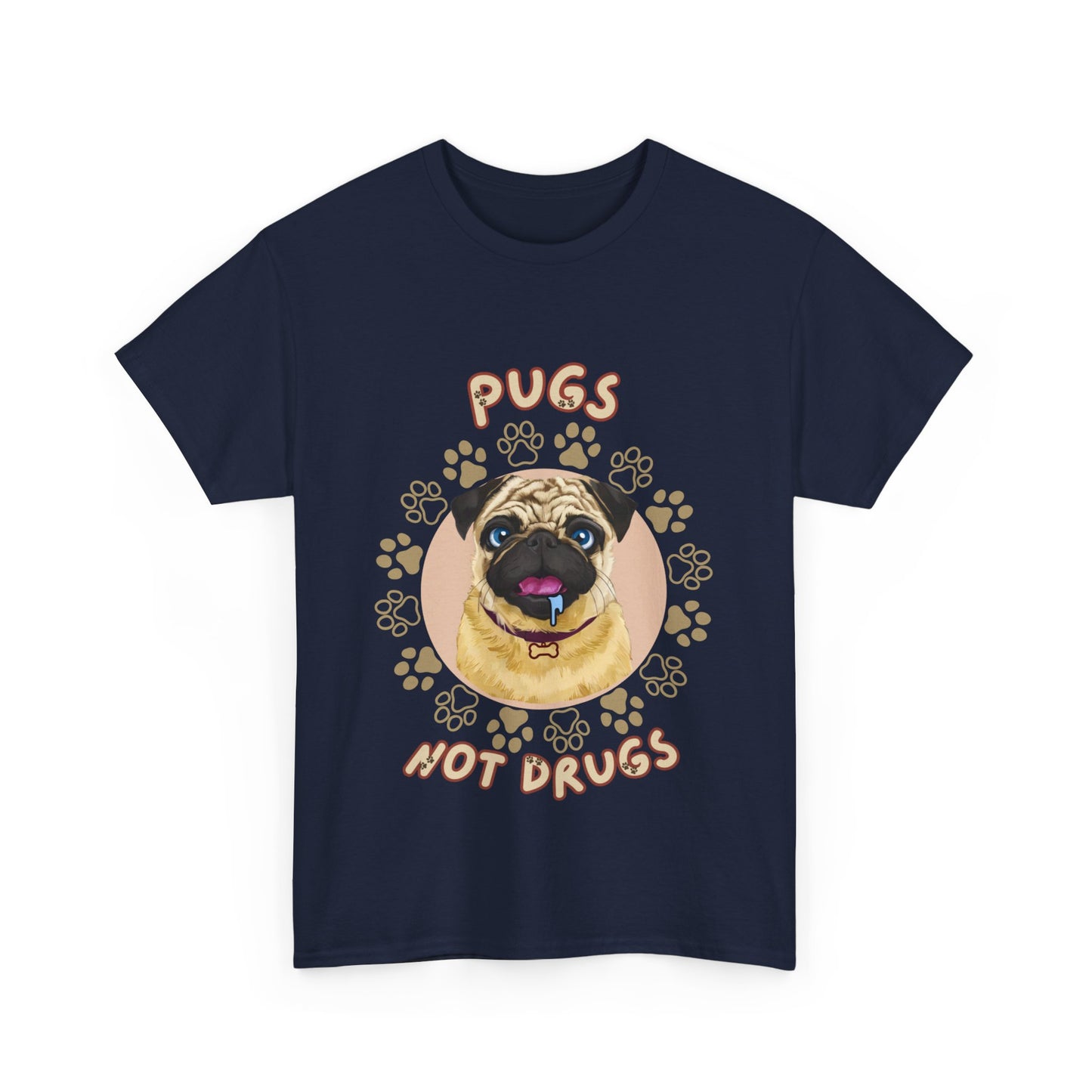 "Pugs not drugs" Unisex Cotton Tee