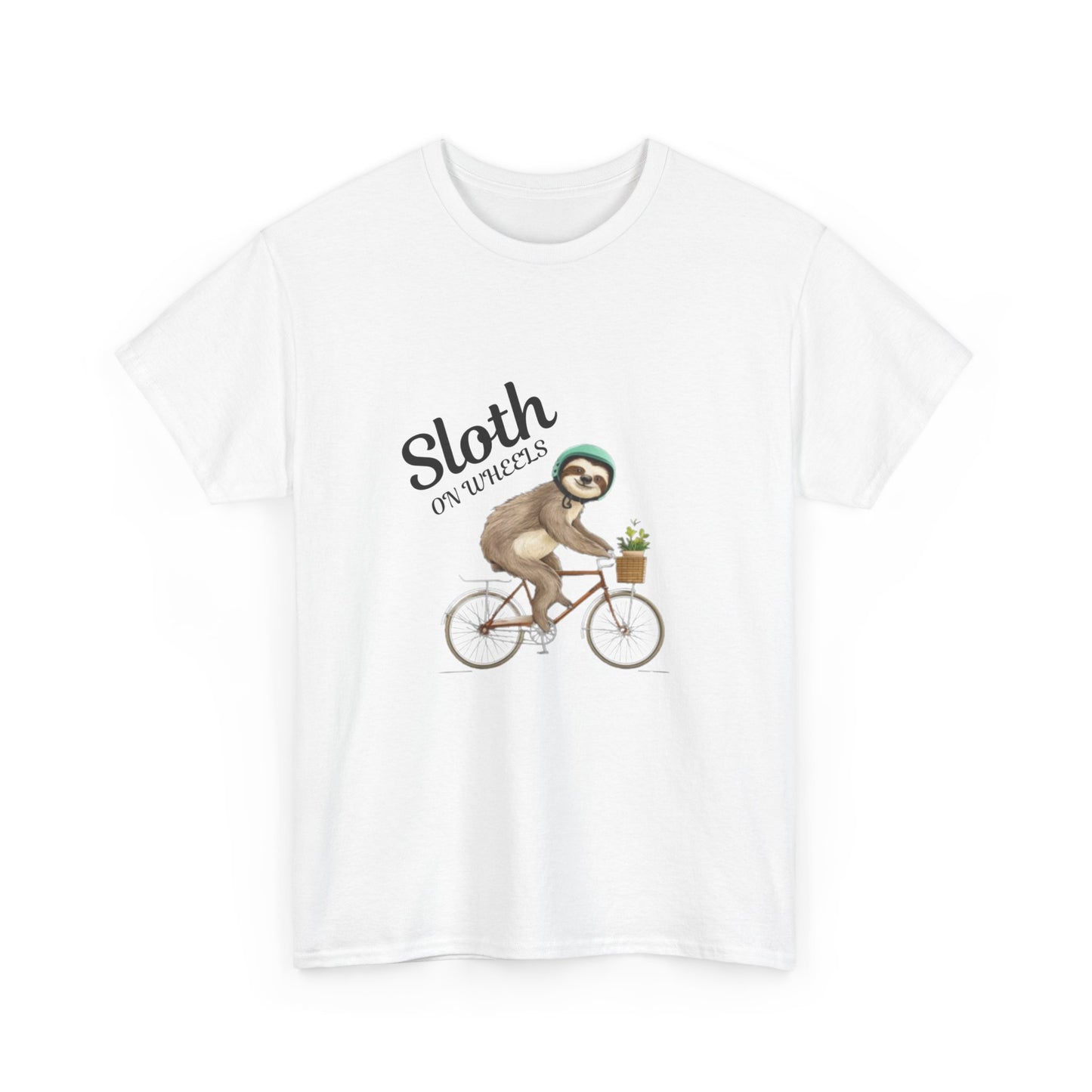 "Sloth on wheels" Unisex Cotton Tee