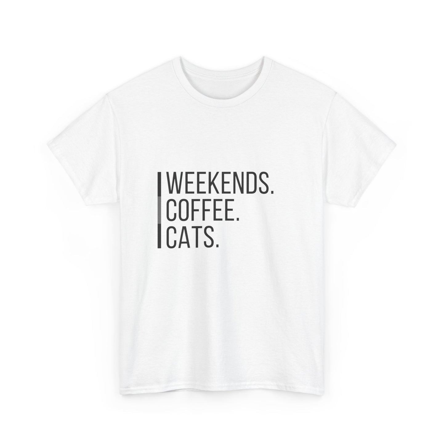 "Weekends coffee cats" Unisex Cotton Tee