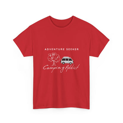 "Adventure Seeker: Camping Addict" Unisex Cotton Tee