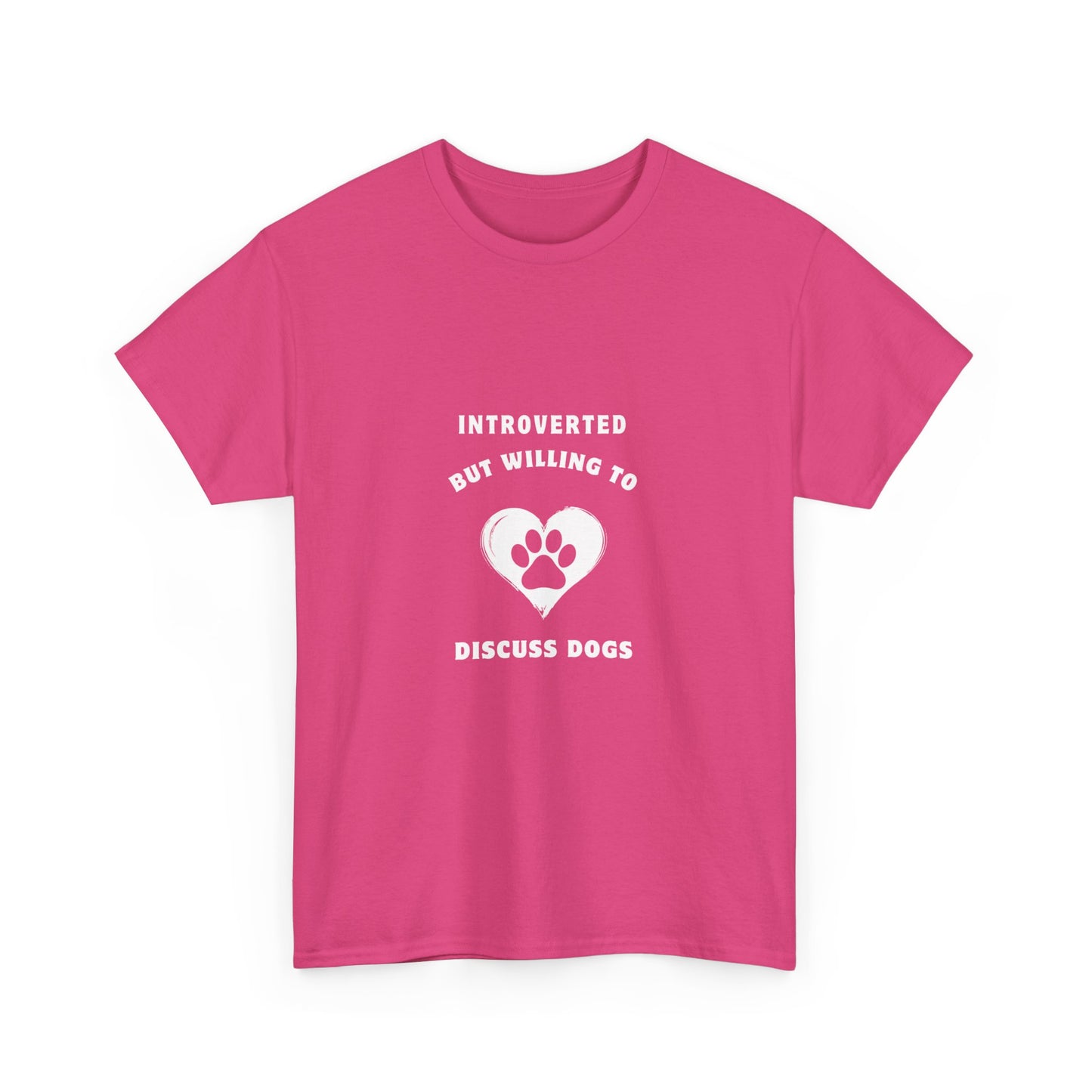 "Introverted but willing to discuss dogs" Unisex Cotton Tee