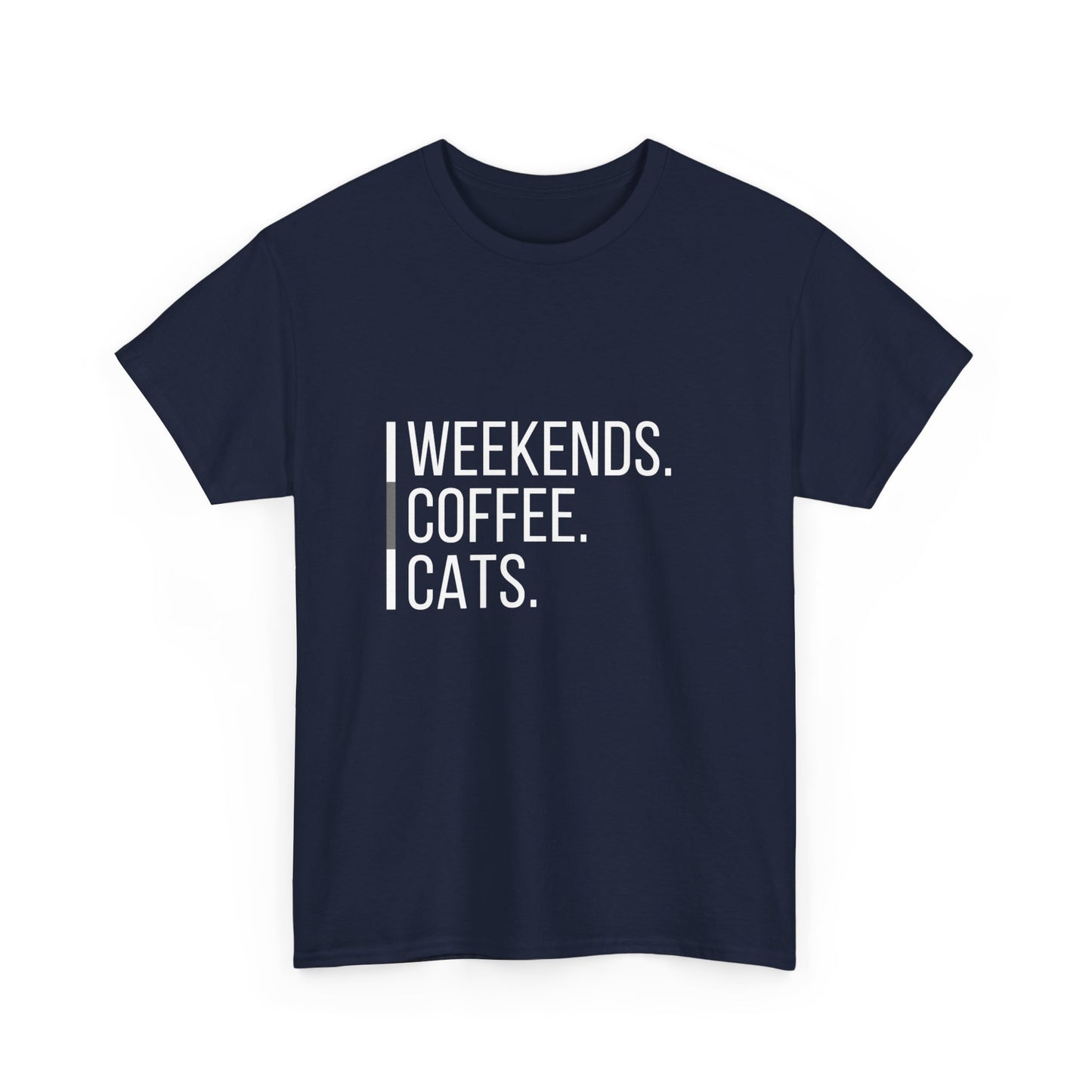 "Weekends coffee cats" Unisex Cotton Tee