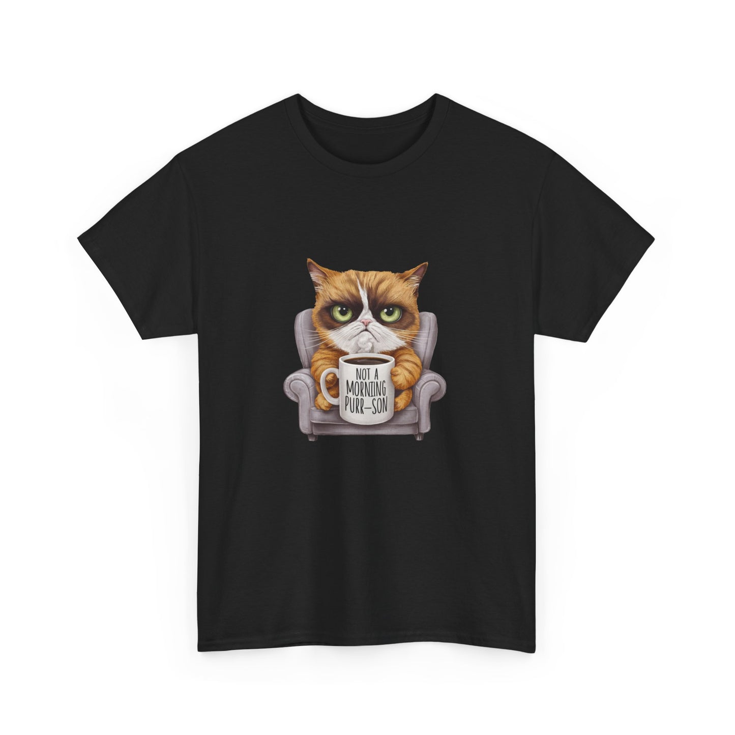 "Not a morning purr-son" Unisex Cotton Tee