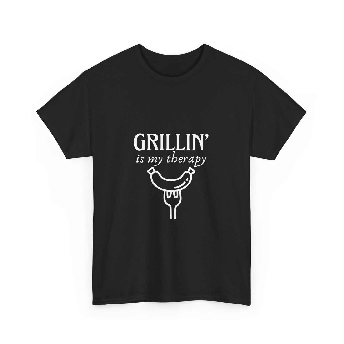 "Grillin' is my therapy." Unisex Cotton Tee