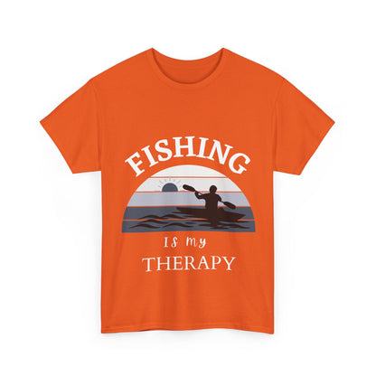 "Fishing is my therapy" Unisex Cotton Tee