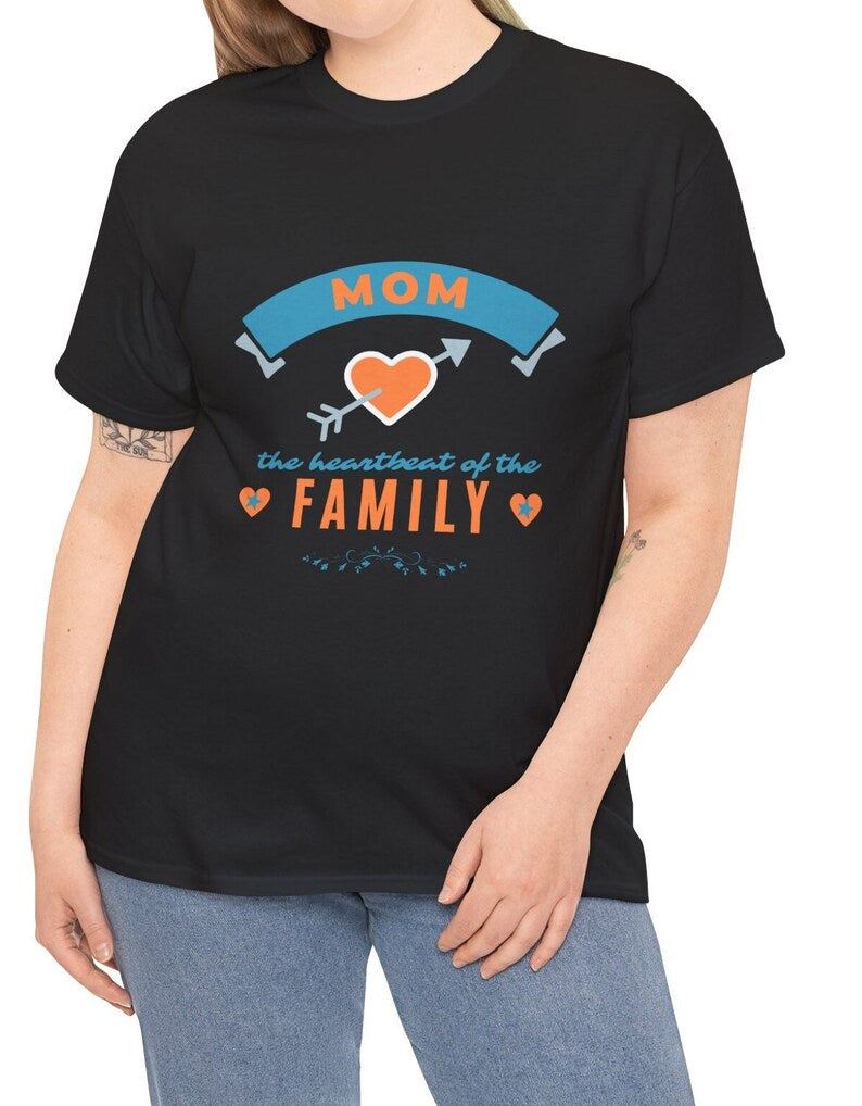 "Mom: The Heartbeat of the Family" Unisex Tee