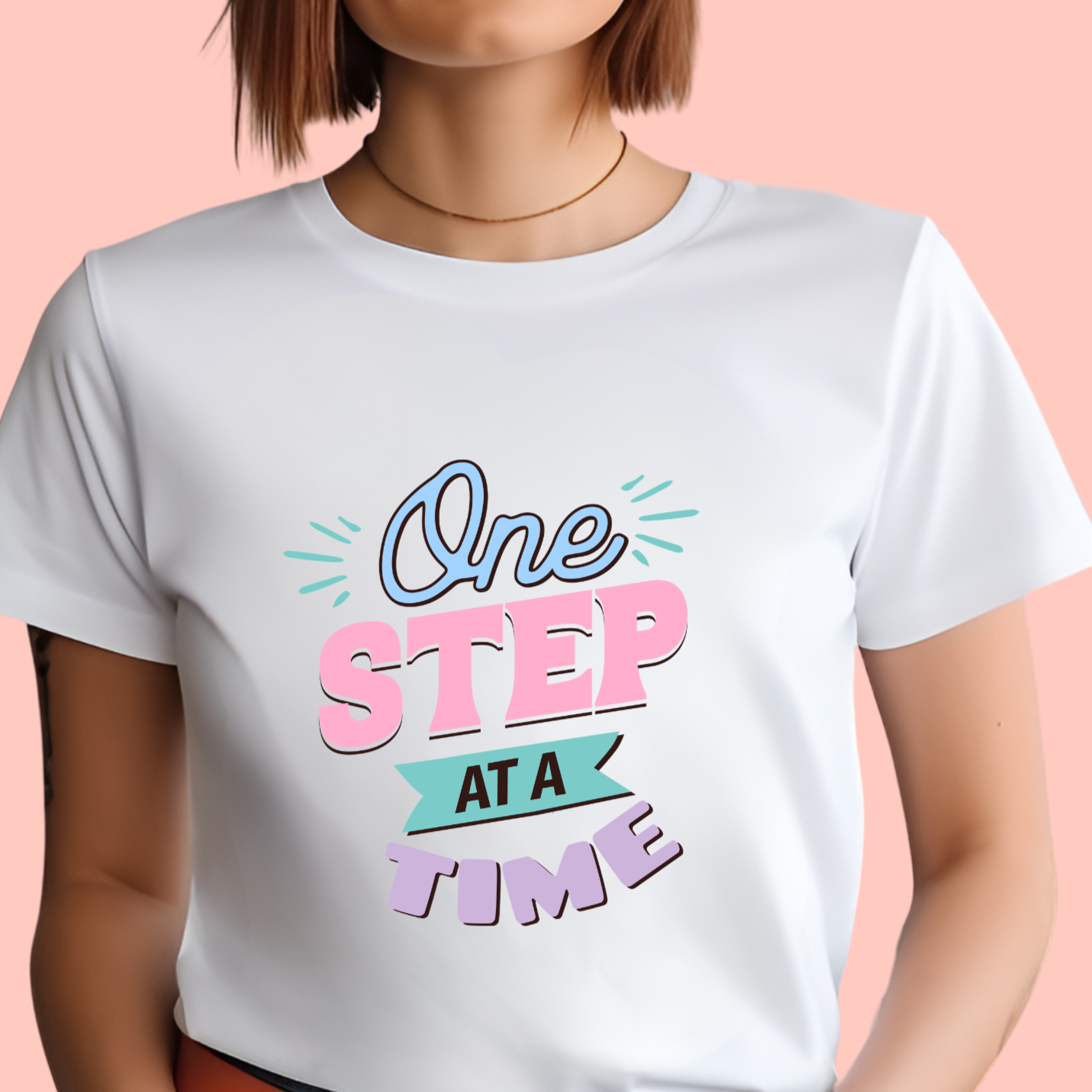 "One step at a time" Unisex Cotton Tee