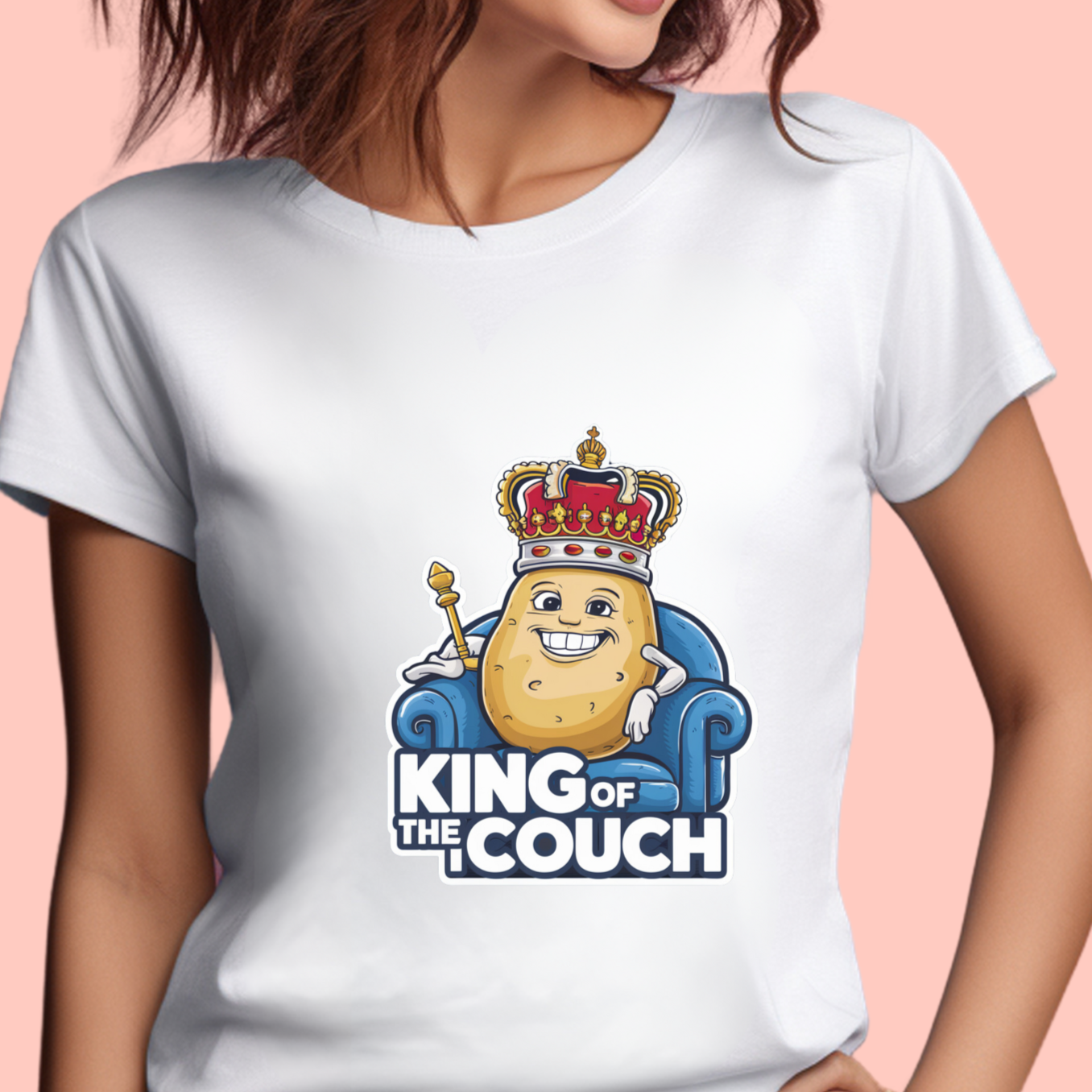 "King of the couch" Unisex Cotton Tee