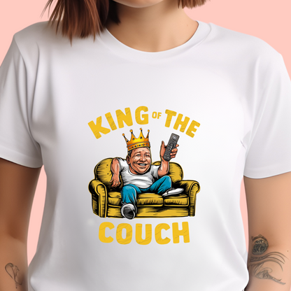 "King of the couch" Unisex Cotton Tee