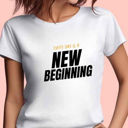 "Every day is a new beginning" Unisex Cotton Tee