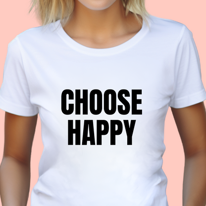 "Choose happy" Unisex Cotton Tee