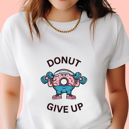 "Donut giveup" Unisex Cotton Tee