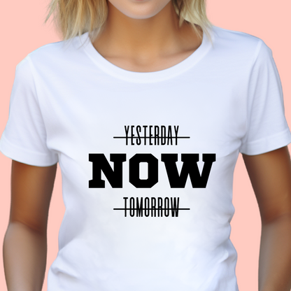 "Yesterday, now, tomorrow" Unisex Cotton Tee