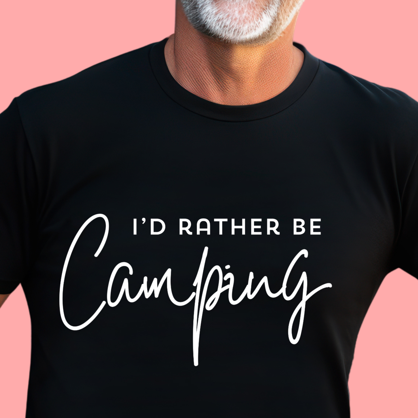 "I'd rather be camping" Unisex Cotton Tee