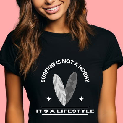 "Surfing is not a hobby, it’s a lifestyle. " Unisex Cotton Tee