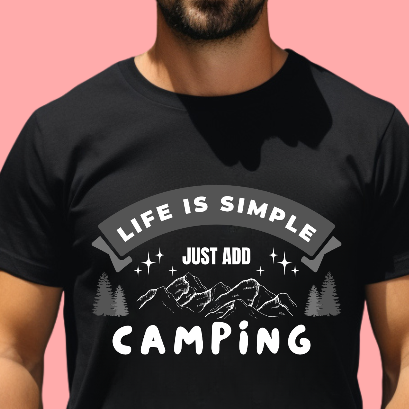 "Life is Simple, Just Add Camping" Unisex Cotton Tee