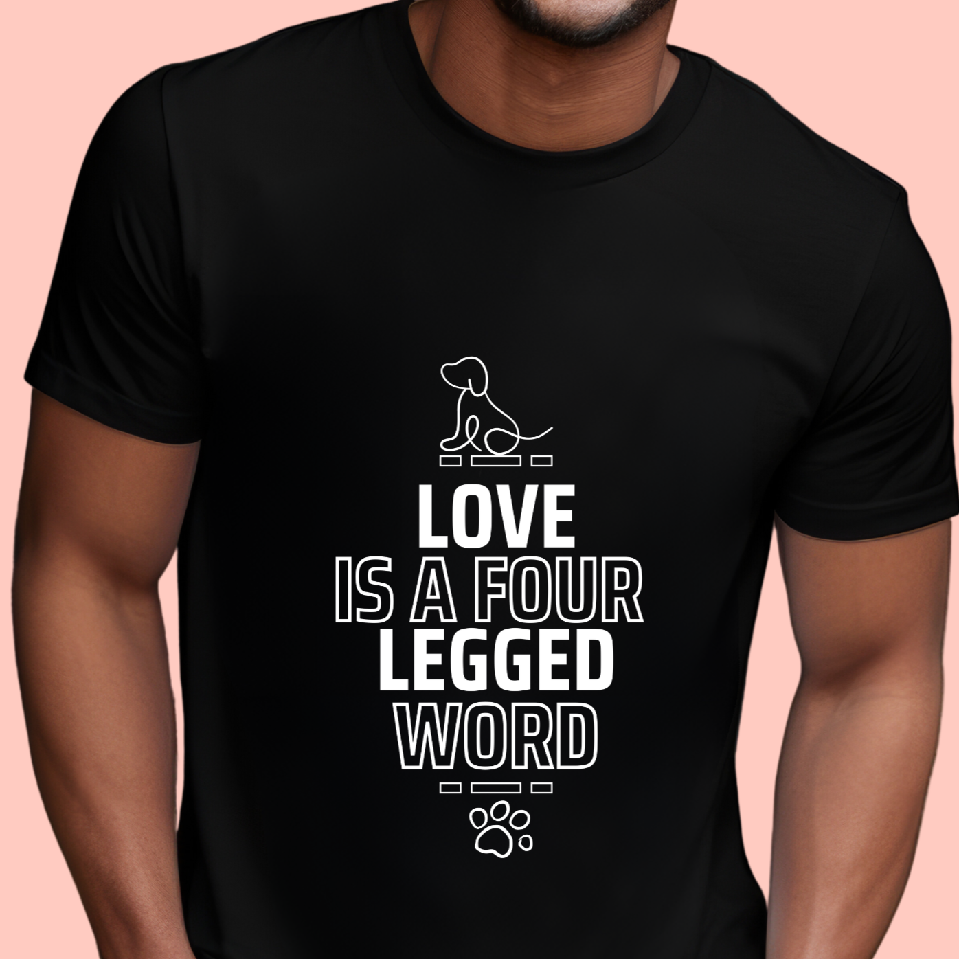 "Love is a four-legged word" Unisex Cotton Tee