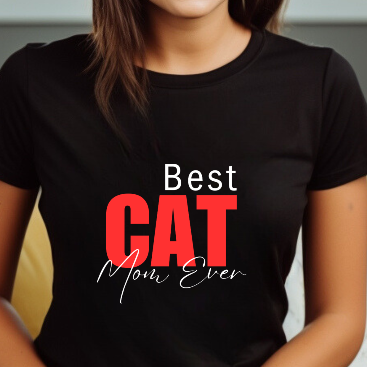 "Best cat mom ever" Unisex Cotton Tee