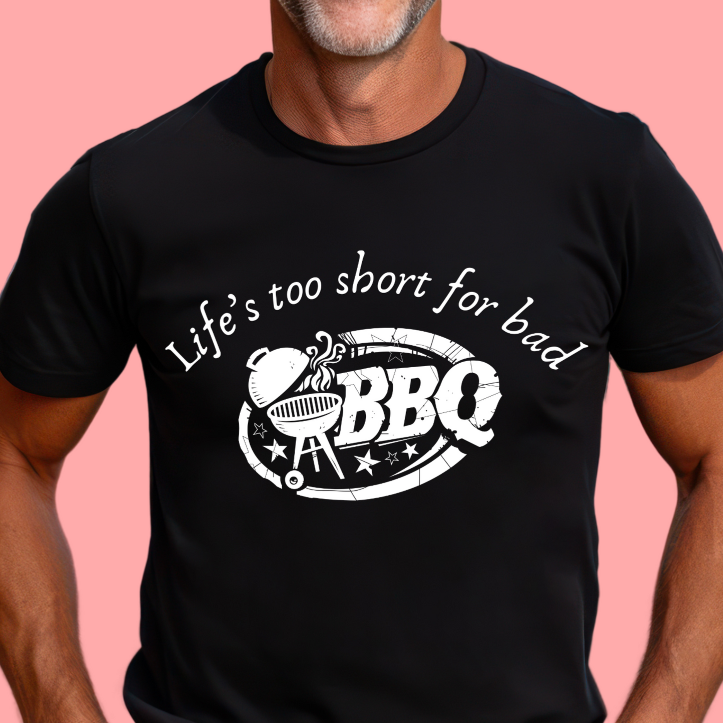 "Life's too short for bad BBQ." Unisex Cotton Tee