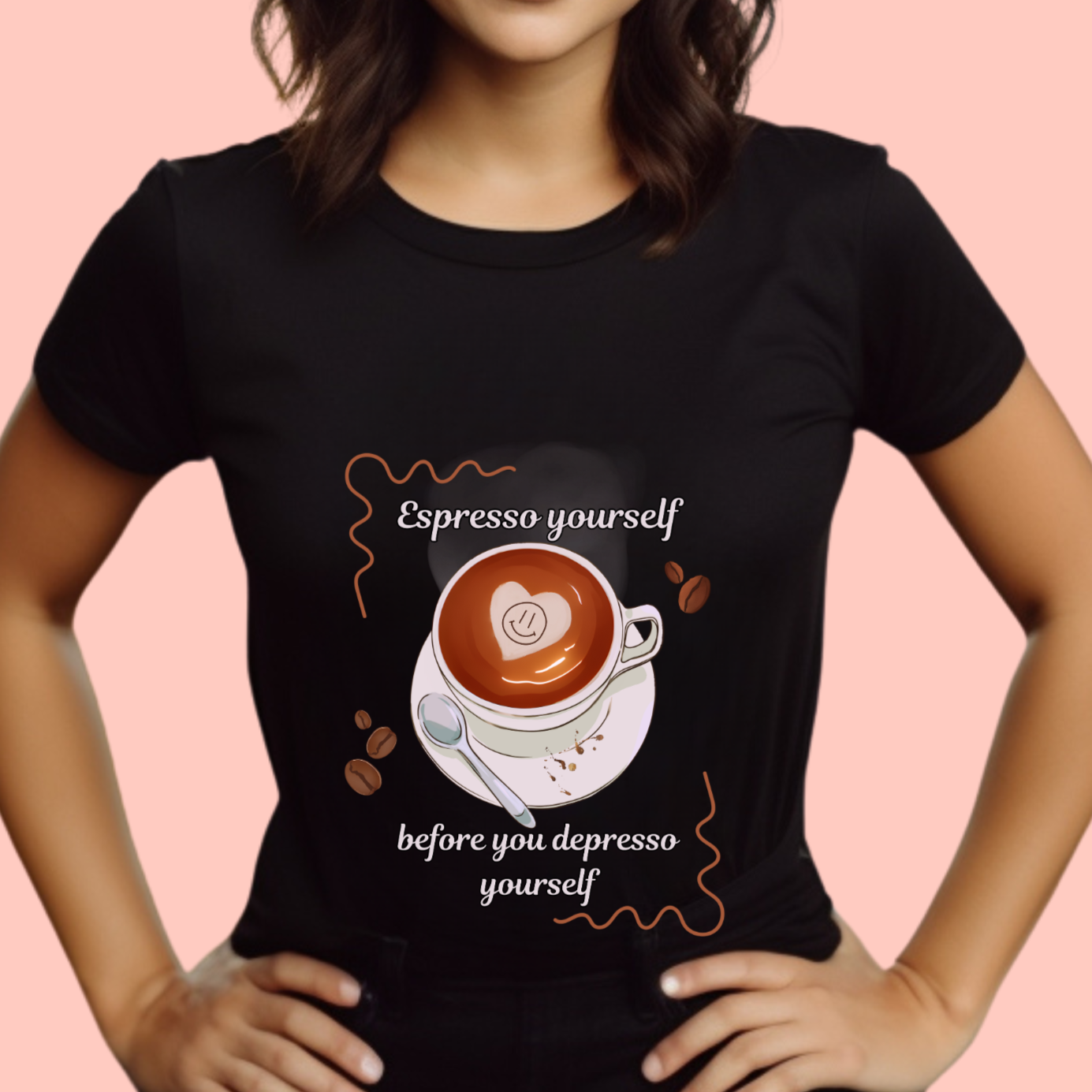 "Espresso yourself before you depresso yourself" Unisex Cotton Tee