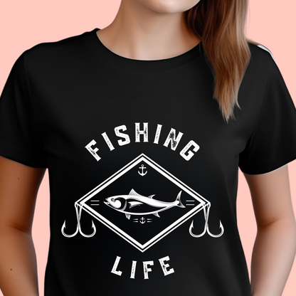 "Fishing life" Unisex Cotton Tee