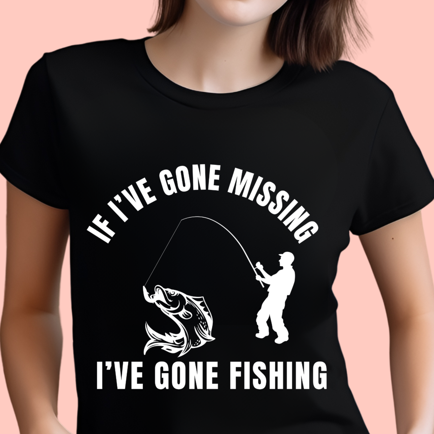 "If I’ve gone missing I've gone fishing" Unisex Cotton Tee