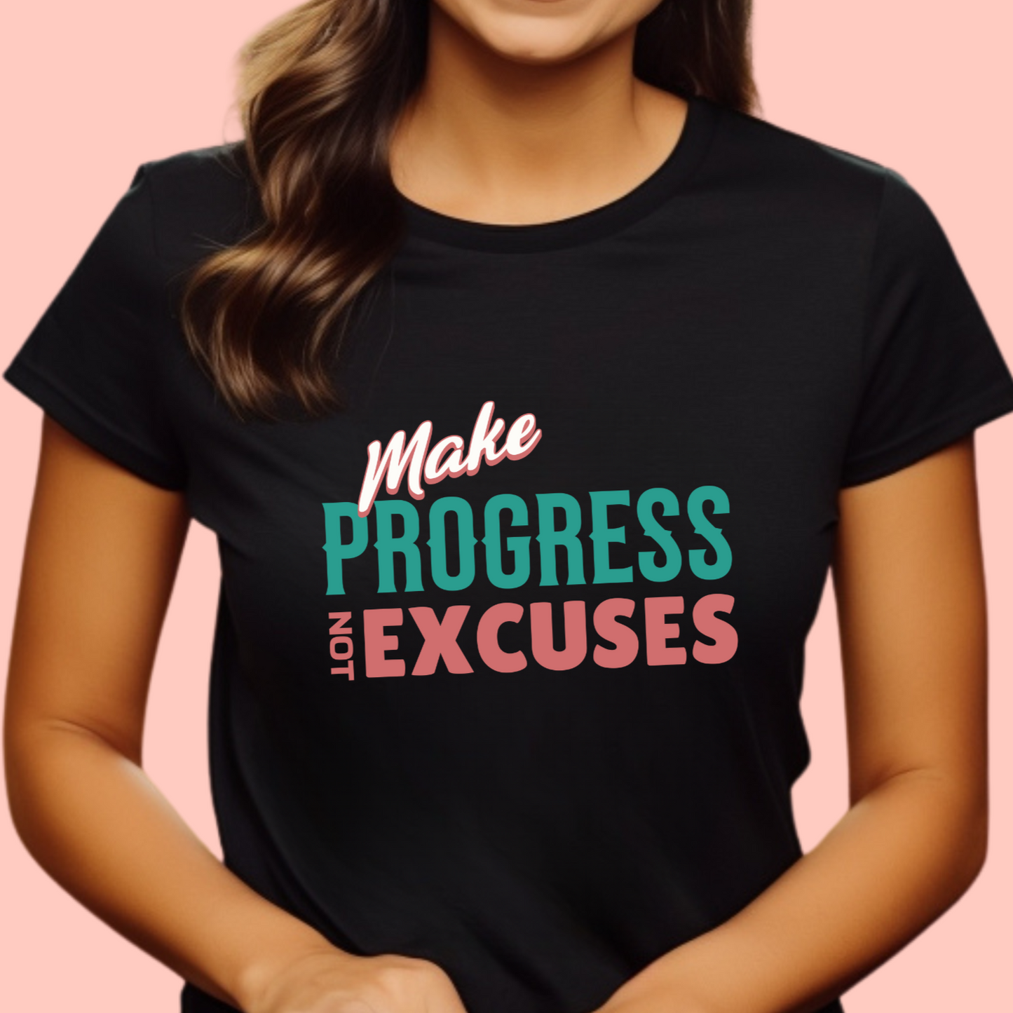 "Make progress, not excuses" Unisex Cotton Tee