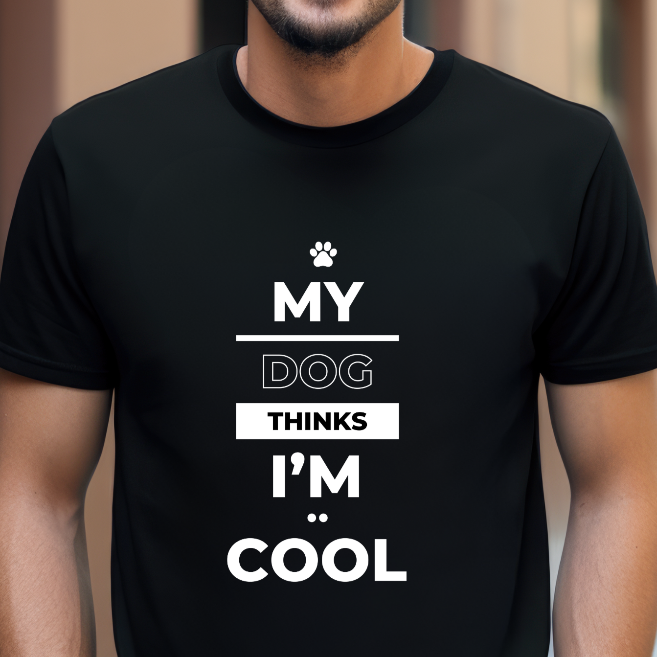 "My dog thinks I'm cool" Unisex Cotton Tee