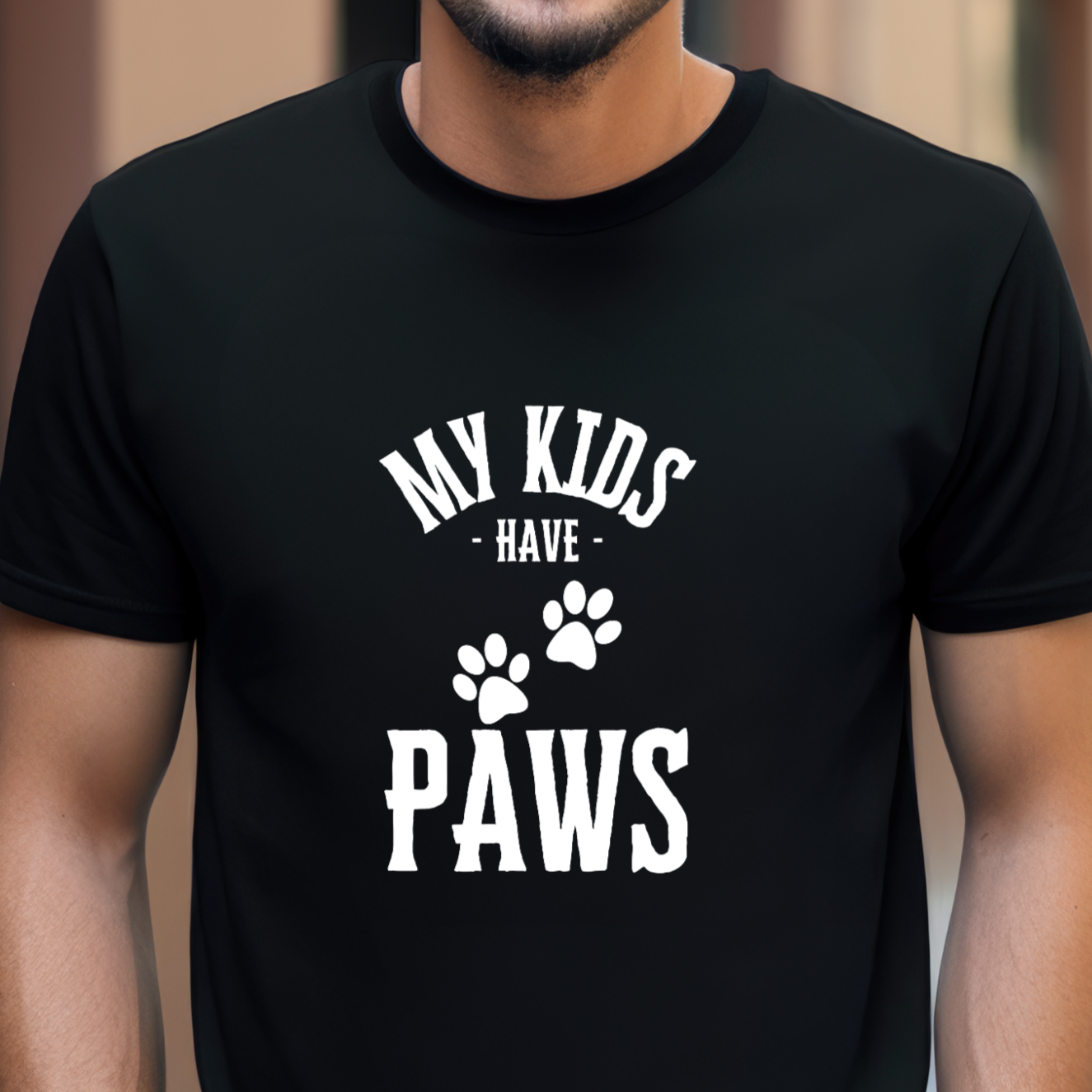 "My kids have paws" Unisex Cotton Tee