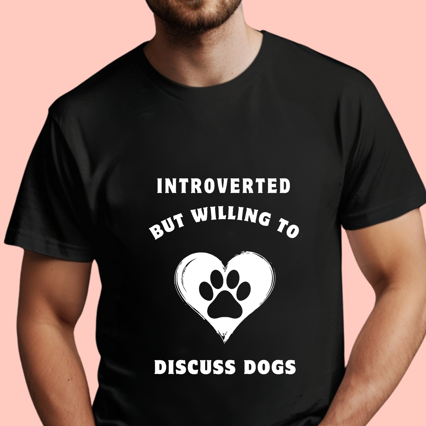 "Introverted but willing to discuss dogs" Unisex Cotton Tee