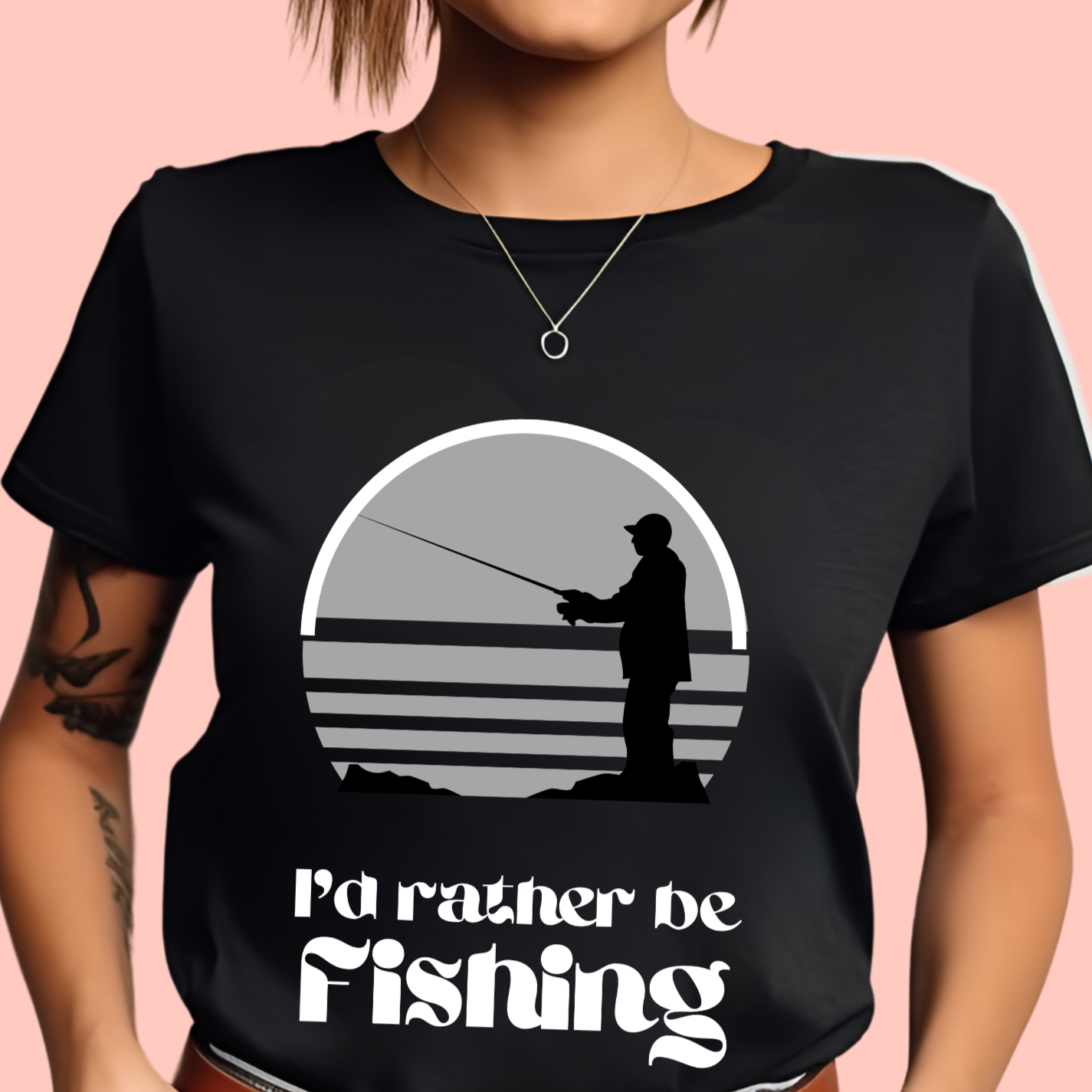 "I'd rather be fishing" Unisex Cotton Tee