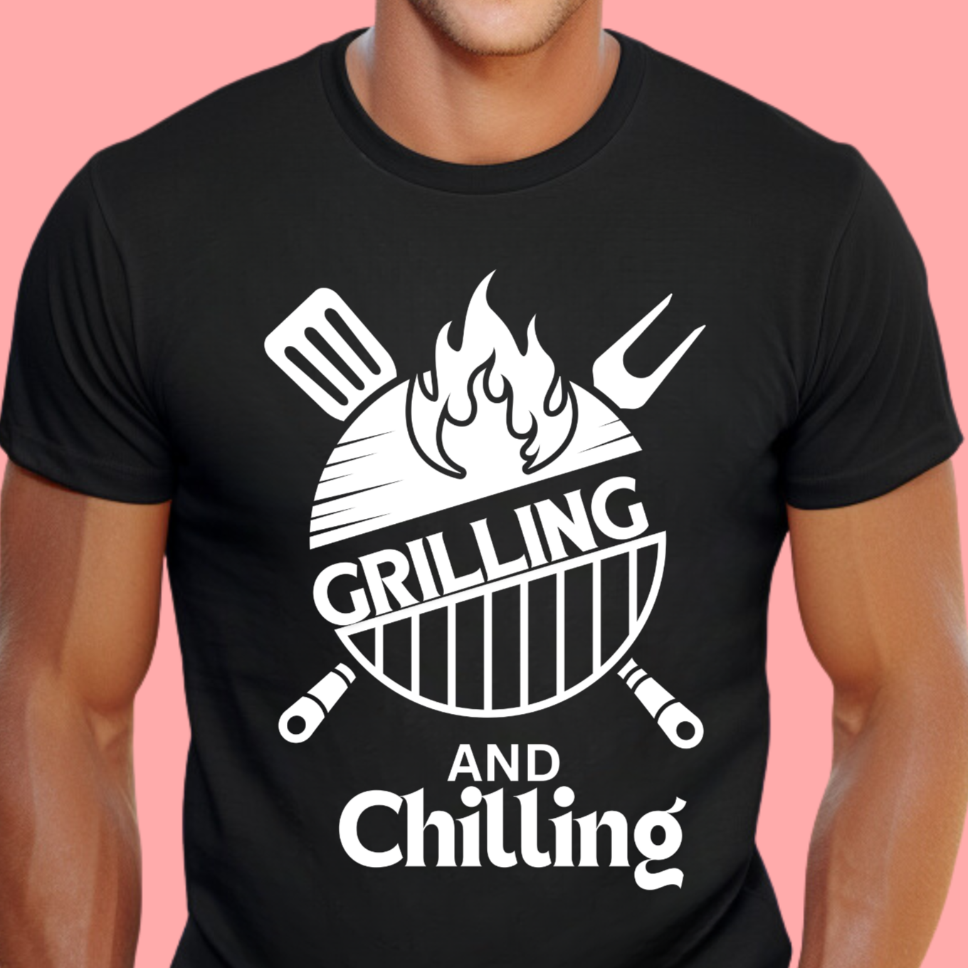 "Grilling and chilling" Unisex Cotton Tee