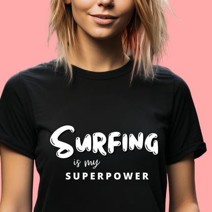 "Surfing is my superpower." Unisex Cotton Tee