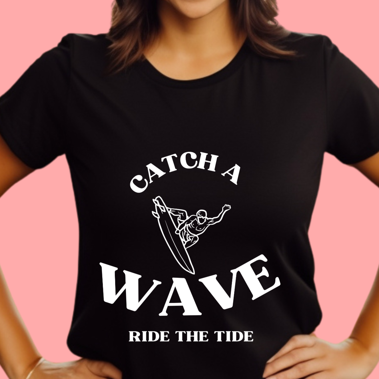 "Catch a wave, ride the tide." Unisex Cotton Tee