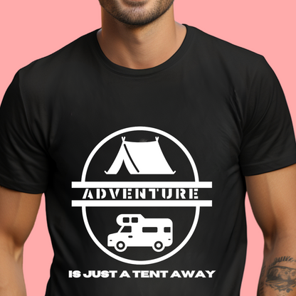 "Adventure is Just a Tent Away" Unisex Cotton Tee