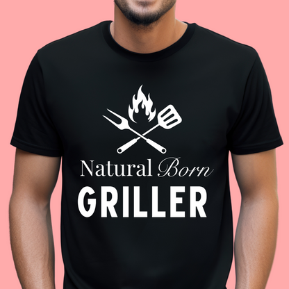 "Natural  born griller" Unisex Cotton Tee