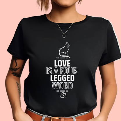 "Love is a four-legged word" Unisex Cotton Tee